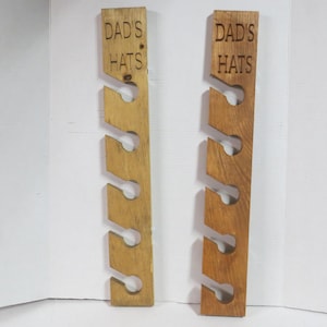 Custom Wall Mounted Baseball Hat Rack: Engraved Pine Wood Organizer