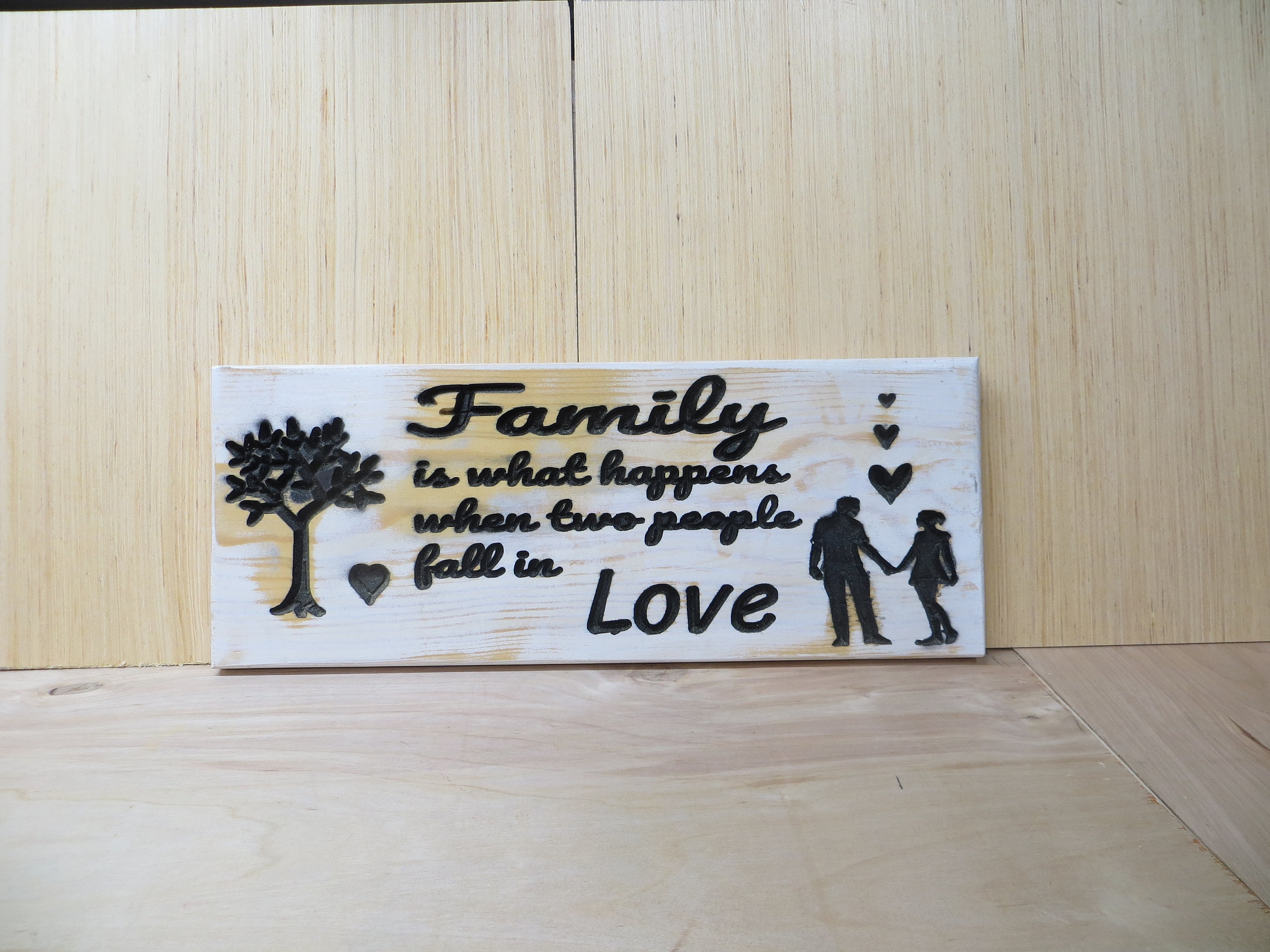 Rustic home decor sign with message