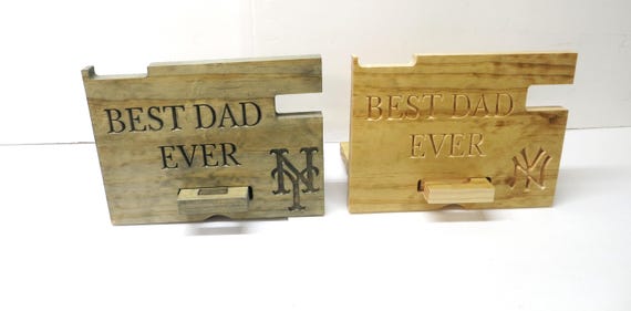 Wooden Phone Stand, Father Dad, Birthday Gift, Charging Station, Gift for Boyfriend & Husband, Durable Wood Docking Station for him, phone