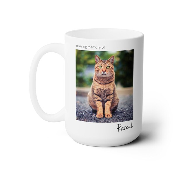 Personalized Cat Mug, Cat Coffee Mug, Pet Memorial, Gift Idea for Cat Lovers, Cat Mom, Mug with Photo and Text