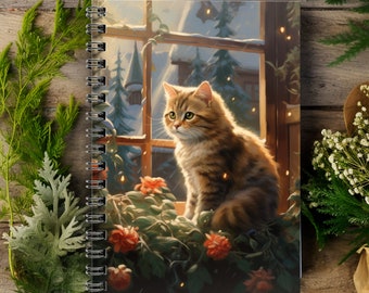 Leeg notitieboekje | Cadeau voor kattenliefhebber | Spiraal gebonden notitieboekje