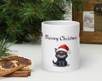 Cat Ceramic Mug | Black Cat Gifts | Black Cat Mug | Cat Lover | Cat Coffee Mug | Cat Owner Gift | Kitty Mugs | Cat Gift | Christmas Gift