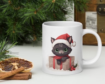 Cat Ceramic Mug | Black Cat Gifts | Black Cat Mug | Cat Lover | Cat Coffee Mug | Cat Owner Gift | Kitty Mugs | Cat Gift | Christmas Gift