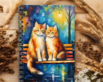 Leeg notitieboekje | Cadeau voor kattenliefhebber | Spiraal gebonden notitieboekje