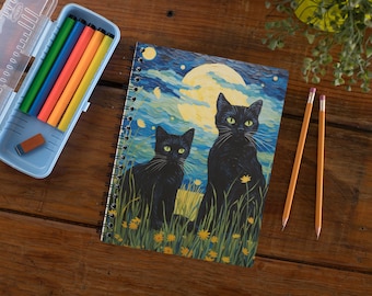 Leeg notitieboekje | Cadeau voor kattenliefhebber | Spiraal gebonden notitieboekje