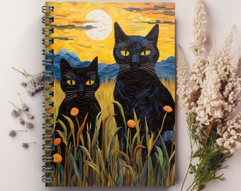 Kies Papiersoort | Kattennotitieboekje met teken- of schetspapier | Leeg spiraalgebonden notitieboekje