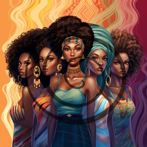 Beautiful, Colorful, Abstract Art Black Woman Magic, Melanin Black Woman, PNG Afro Fashion, African American clipart