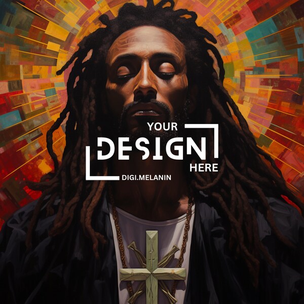 Colorful Abstract Portrait Digital Artwork of a Man with Dreadlocks
