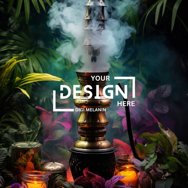 Mystical Hookah Smoke Overlay Digital Backdrop for Photo Editing and Design