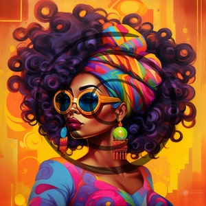 Beautiful, Colorful, Abstract Art Black Woman Magic, Melanin Black Woman, PNG Afro Fashion, African American clipart