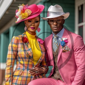 Black Couples, Stock Image, AI , PNG Afro Fashion, African American, Clipart