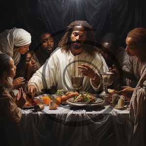 Black Jesus, Last Supper, Church, Christian, PNG, African American clipart, Stock Images