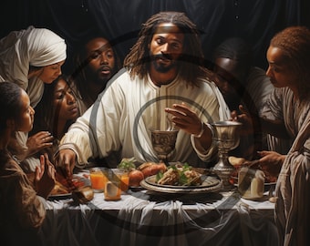 Black Jesus, Last Supper, Church, Christian, PNG, African American clipart, Stock Images