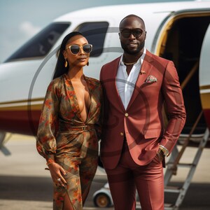 Black Couples, Stock Image, AI , PNG Afro Fashion, African American, Clipart