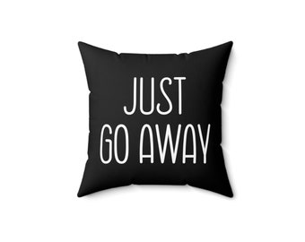 Colorful, Gothic, Victorian Floral, Skeleton, Throw Pillow, Flower pillow, just go away, 4 different sizes, Polyester, Funny, Dark humor,