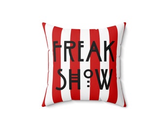 Freak Show, Rayé, Rouge et blanc, Coussin, Polyester, Rayures blanches noires, Petit oreiller, Freak, Rouge, blanc, Noir, 4 tailles différentes