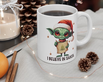 Witch Please, White, Coffee Mug, Christmas, Elf, Goblin, I believe in Santa, Gift for Christmas, Santa, Elf mug, Goblin mug, Mug, Cute