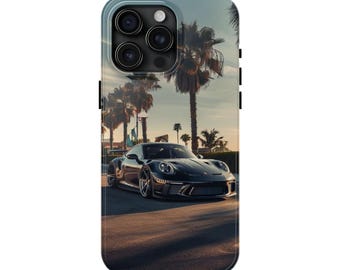 Funda para teléfono Porsche 911 GT3 negra / Funda protectora para supercoche / Regalo para entusiastas de los coches