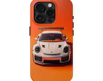 Funda para teléfono Porsche blanca / Funda protectora para supercoches / Regalo para entusiastas de los coches
