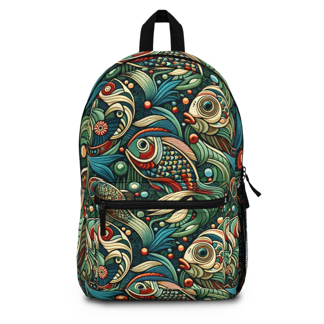 Japanese Coy Fish Backpack Colorful Kids and Teens Cool, Unusual Back ...