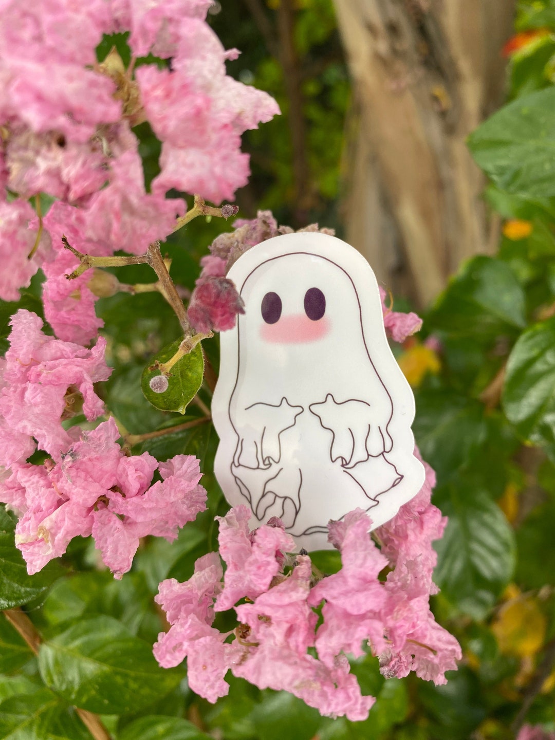 Shy Blushing Ghost Sticker Etsy