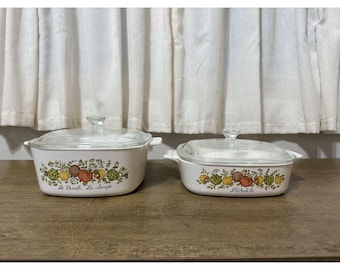 Vintage CorningWare Spice of Life Le Persil La Sauge & L'Echalote Auflaufset