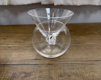 Vintage Sasaki Crystal Small Martini Chiller & Caviar Server (Model A6382)