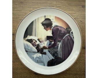 Vintage Normal Rockwell Mother's Love Collector Plate Fine Porcelain 6.25"