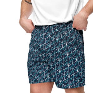 Stylish Geometric Pattern Shorts - Unisex Mesh Athletic/Basketball/Summer Casual Wear