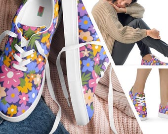 Fashionable Canvas Lace-Up Shoes for Her - Trendy Women's Lace-Up Plimsolls