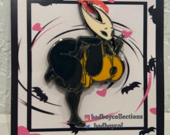 Original Busty Hollow Knight themed 2-inch enamel pin