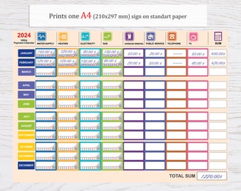 Utility payment planner, control over payment of utility bills, payment statistics, Payment of utility services, utility bill schedule