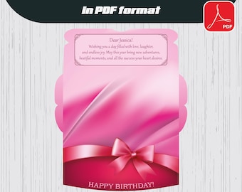 Personalized birthday and anniversary gift money envelope for woman in pink colors / gift money holder / money envelope
