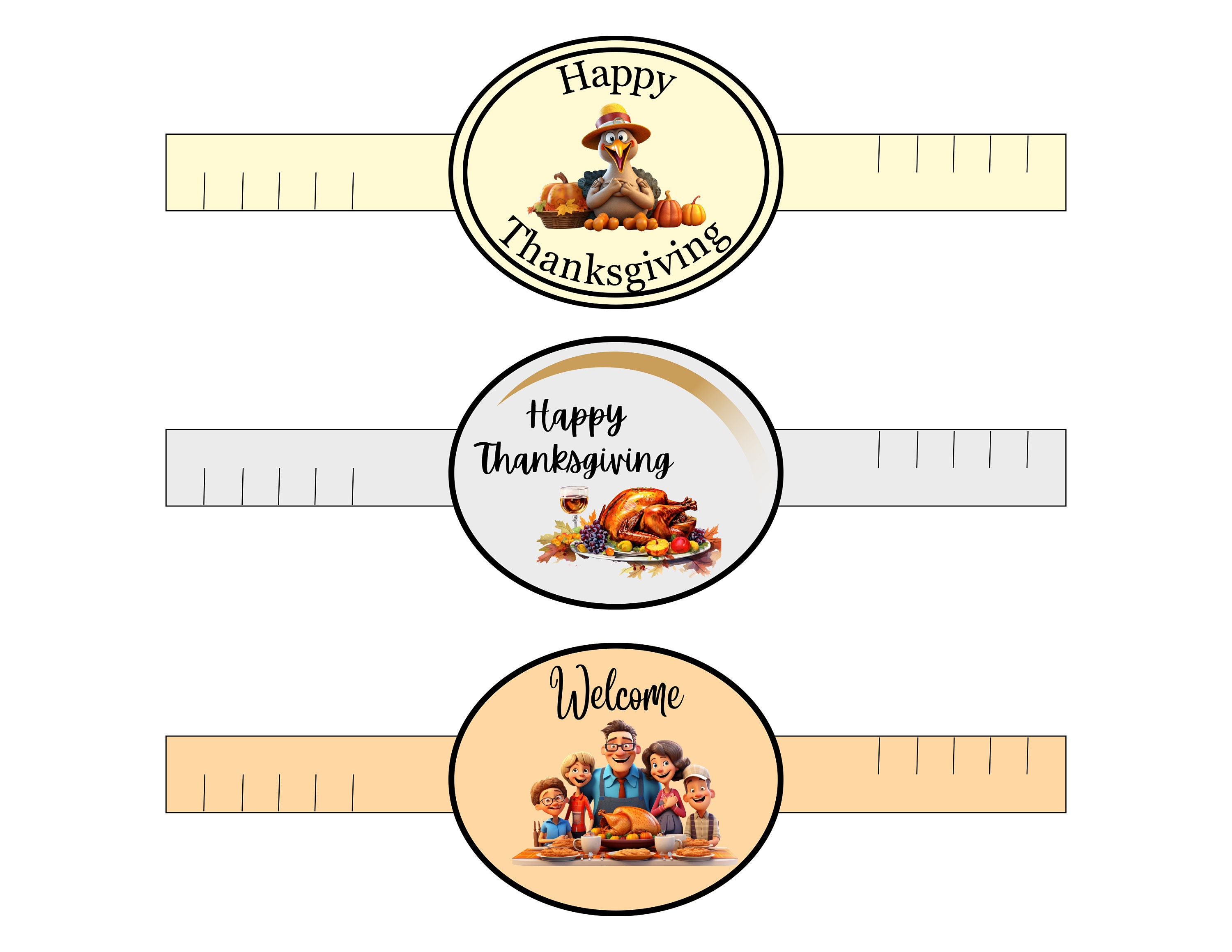 Printable Thanksgiving Napkin Wraps for Place Settings - Etsy
