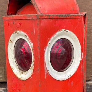 1950’s Railroad Signal Lantern Red, Railway Lantern