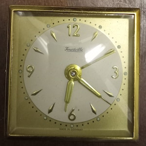 Vintage Forestville Travel Wind Up Alarm Clock, Pocket Clock, Made In Germany Working