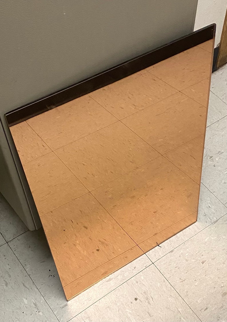 Gorgeous Pink/Peach/Rose Tinted Frameless Mirror 25” x 18”
