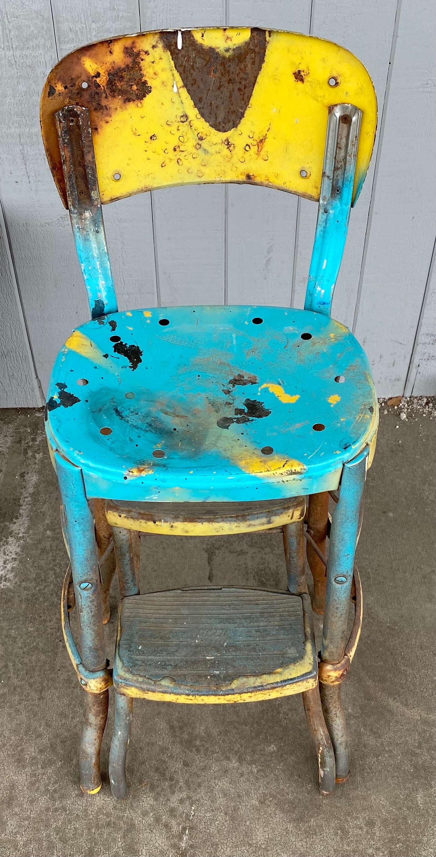 スツール vintage chair stool Amazon.com: COSCO Stylaire Retro Chair + Step Stool with Flip-Up