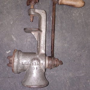 Antique Keystone Hand Crank Meat/Food Grinder No. 10 Table Mount