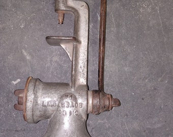 Antieke Keystone handslinger vlees-/voedselmolen nr. 10 tafelmontage