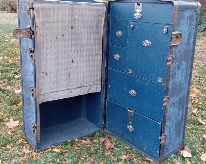 Antique Wardrobe Trunk Early 1900's Etsy