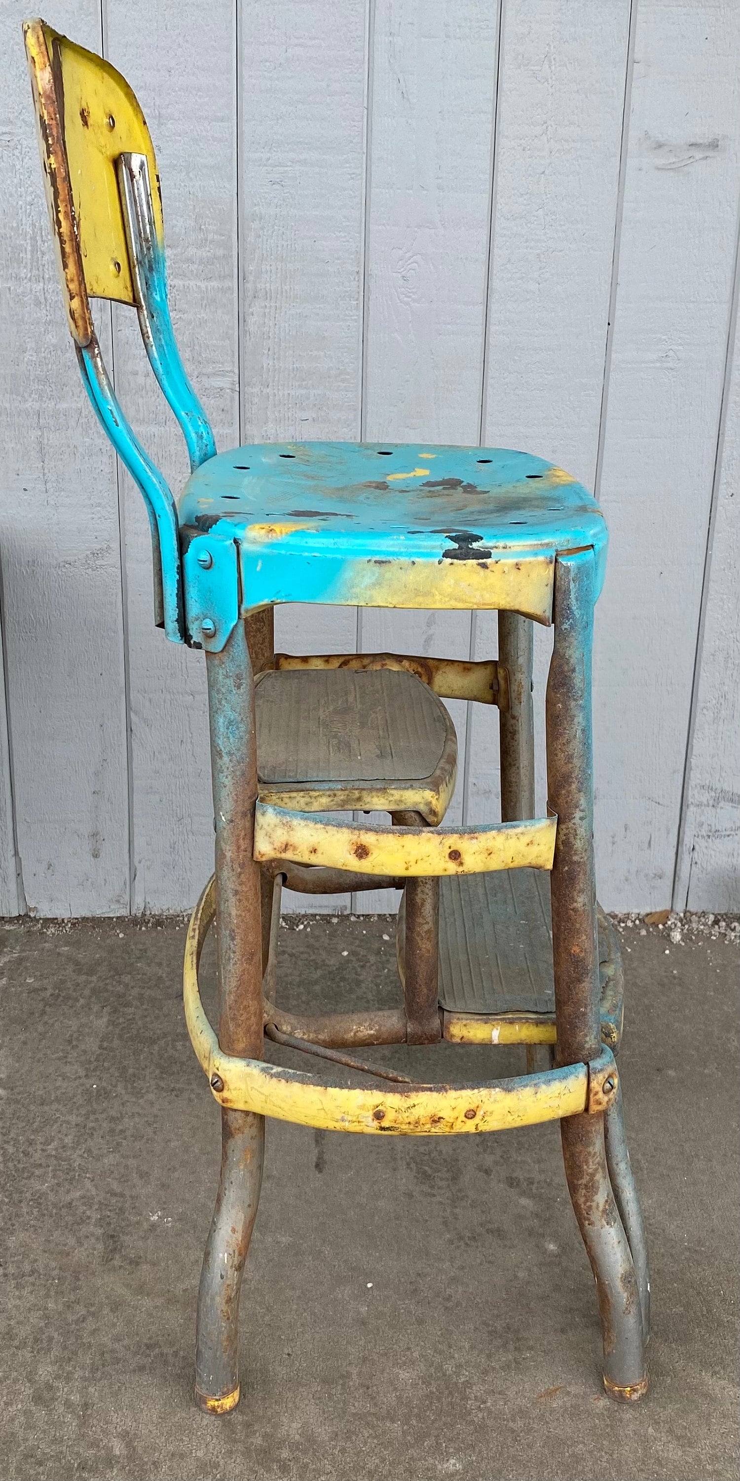 スツール vintage chair stool Amazon.com: COSCO Stylaire Retro Chair + Step Stool with Flip-Up
