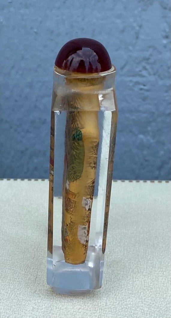 Antique Chinese Reverse Painted Glass Opium Bottle - Etsy