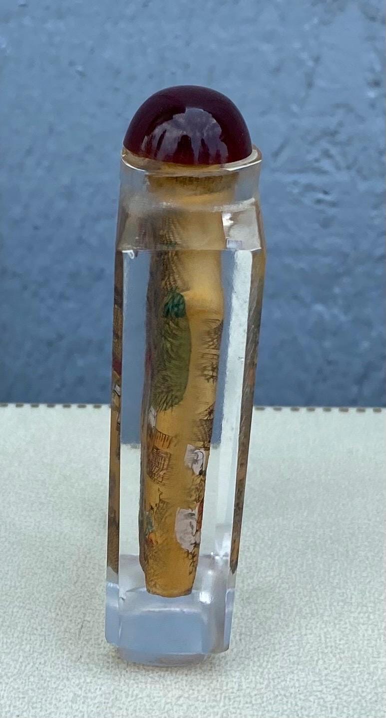 Antique Chinese Reverse Painted Glass Opium Bottle - Etsy