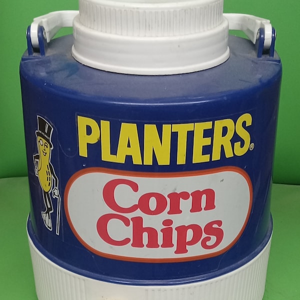 Planters Peanuts Corn Chips 1 Gallon Thermos Travel Jug VINTAGE 1970's