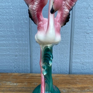 Mid Century Art Deco Maddux of CA Ceramic Flamingo Wings stretched Up 10” RARE