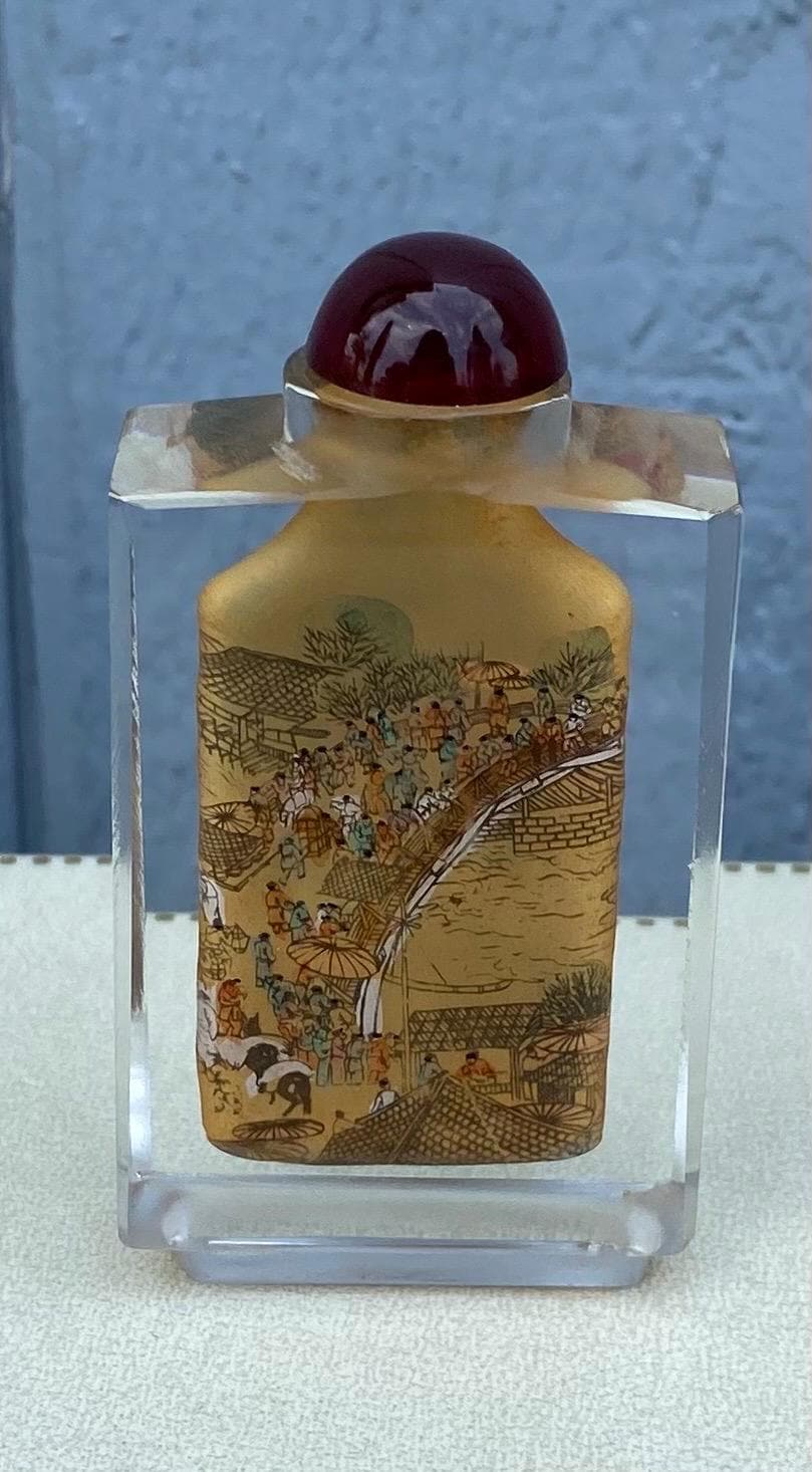 Antique Chinese Reverse Painted Glass Opium Bottle - Etsy
