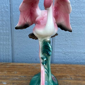 Mid Century Art Deco Maddux of California Ceramic Flamingo Wings stretched 10” RARE