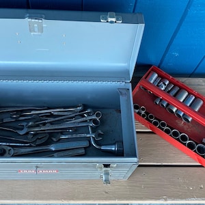Large Lot Vintage Craftsman (Only) Tools (45) With Vintage Craftsman Toolbox