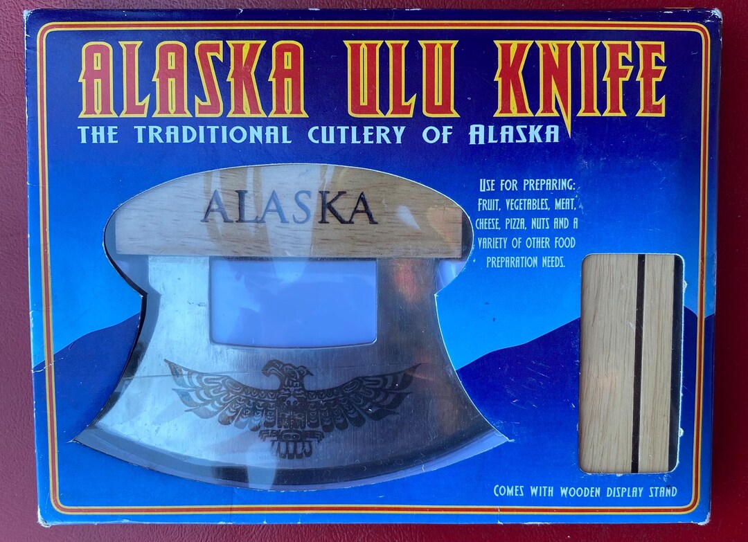 Alaska Ulu Knife W/ Display Stand Traditional Cutlery of Alaska ...
